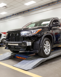 Toyota on vehicle lift | Keyes Toyota in Van Nuys CA
