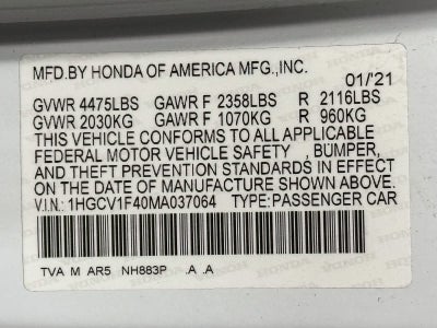 2021 Honda Accord Sedan Sport SE