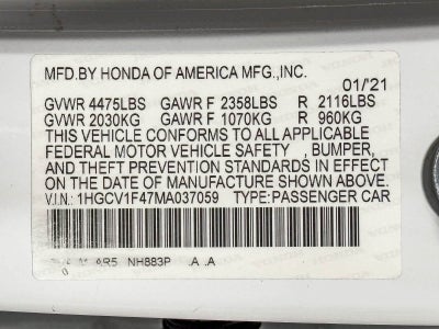 2021 Honda Accord Sedan Sport SE