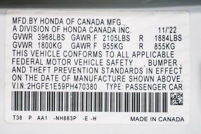 2023 Honda Civic Manual