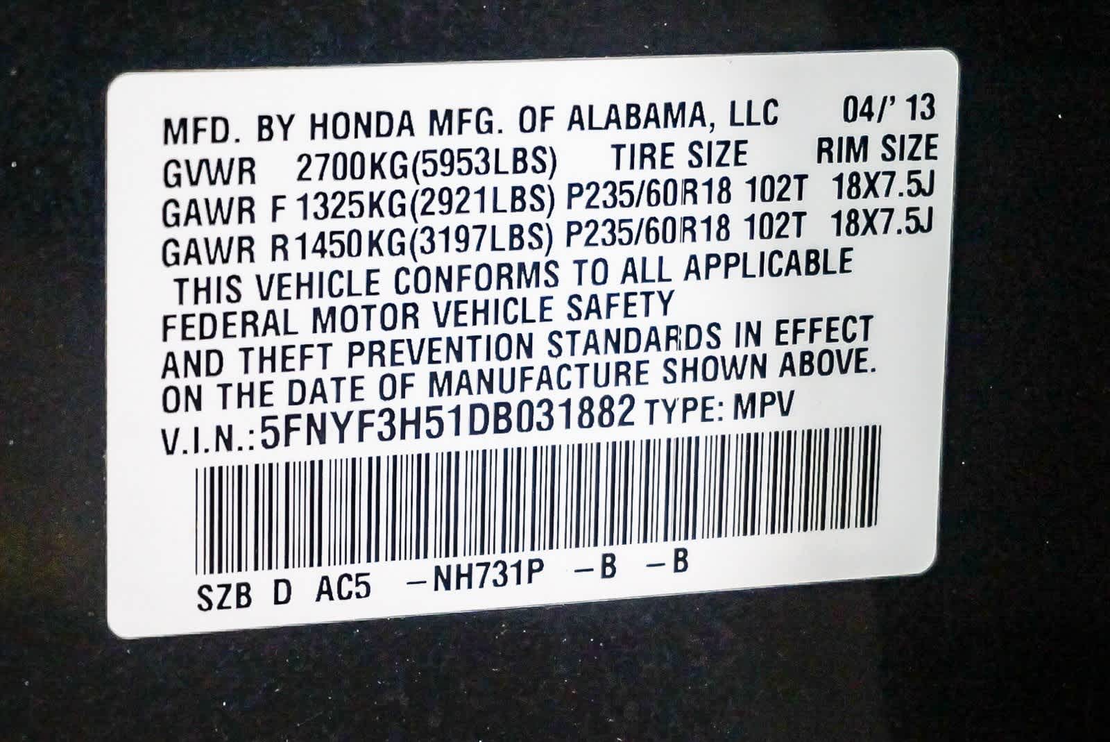 2013 Honda Pilot EX-L