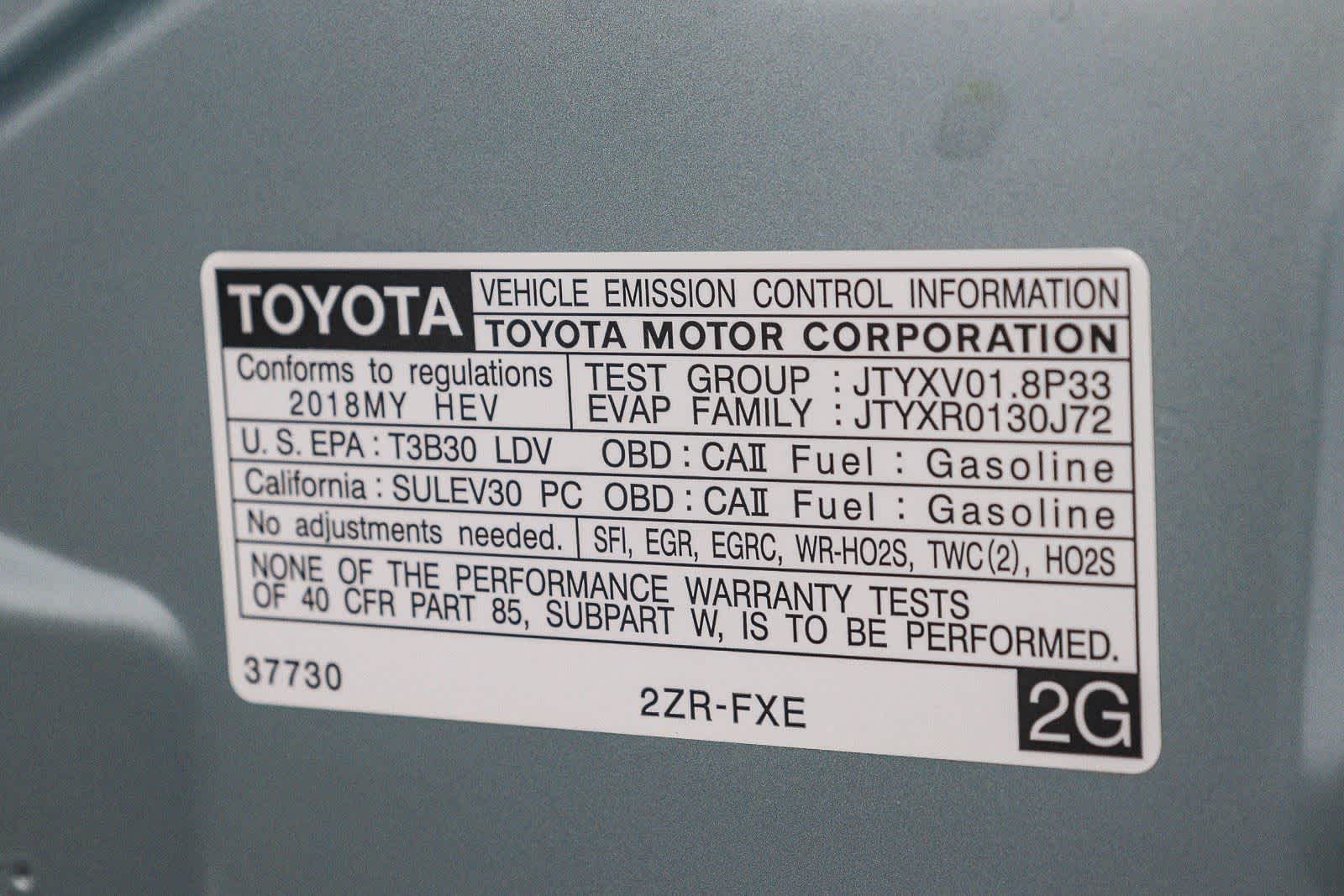 2018 Toyota Prius Two