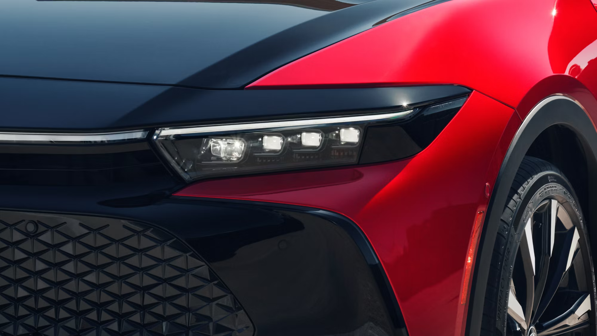 Headlight of a Toyota lease vehicle